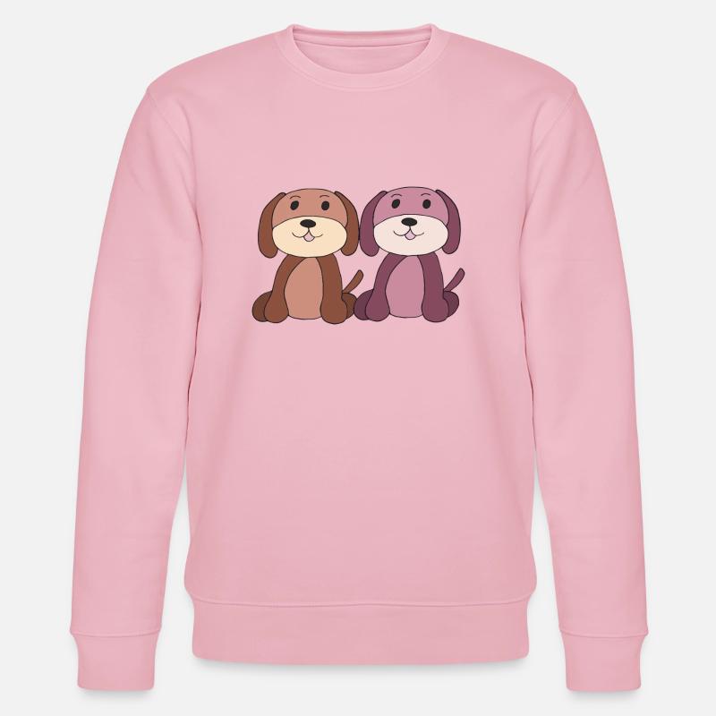 zwei hunde junge mädchen - Stanley/Stella Unisex Bio-Sweatshirt CHANGER  - Hellrosa