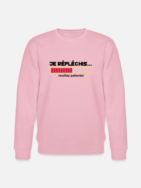 JE Réfléchis,drôle,citations,humour,formes - Sweat bio CHANGER Stanley/Stella Unisexe - rose pâle