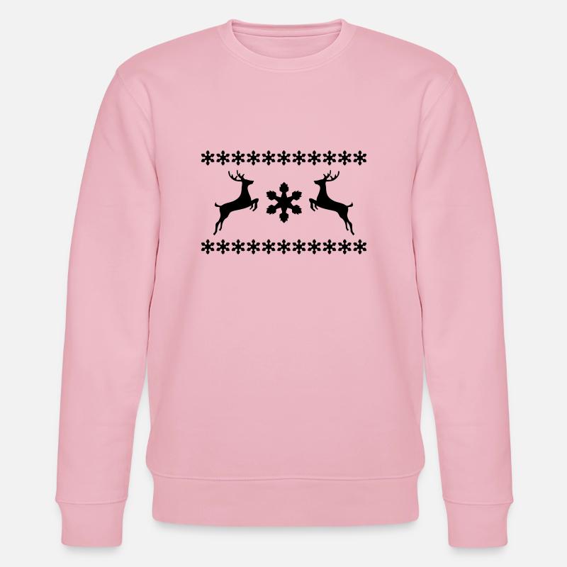 Rentier Weihnachten Pullover - Stanley/Stella Unisex Bio-Sweatshirt CHANGER  - Hellrosa