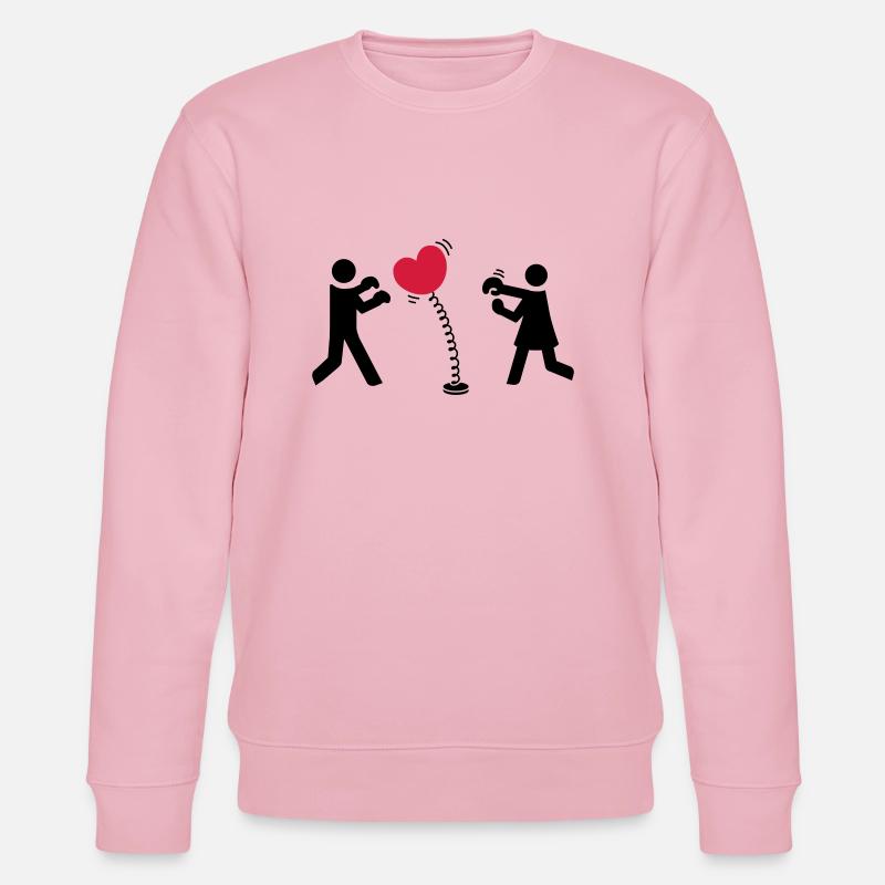 Herz boxen - Stanley/Stella Unisex Bio-Sweatshirt CHANGER  - Hellrosa