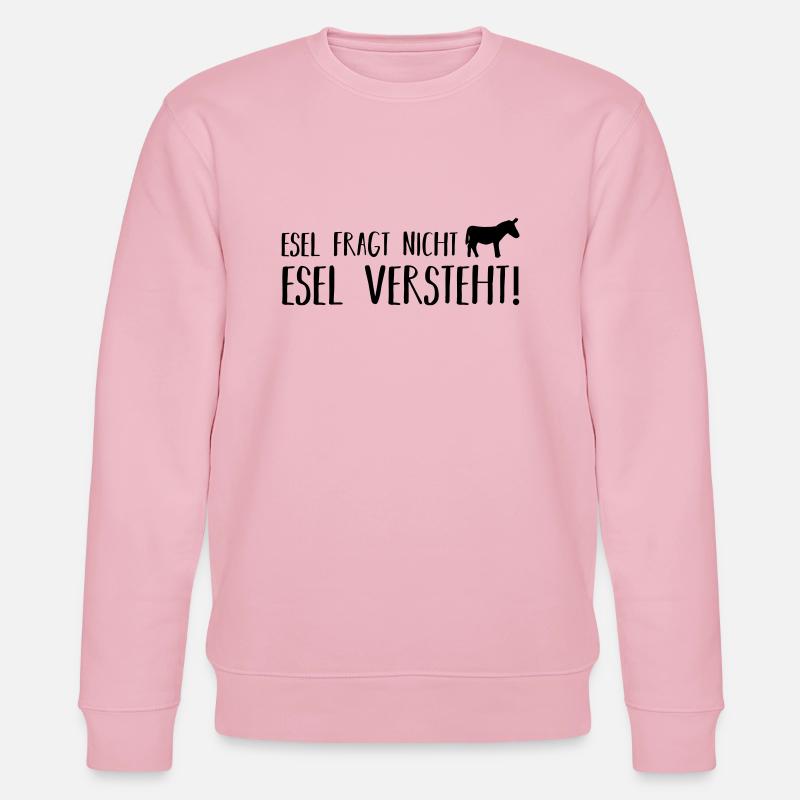 esel fragt nicht esel versteht - Stanley/Stella Unisex Bio-Sweatshirt CHANGER  - Hellrosa