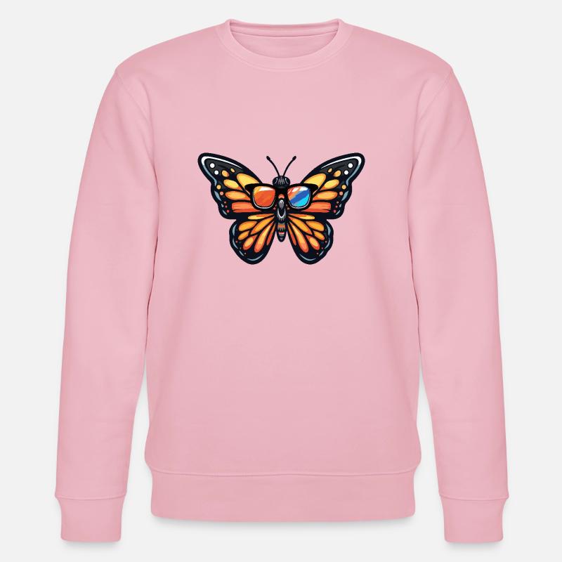 Papillon Bande dessinée cool - Sweat bio CHANGER Stanley/Stella Unisexe - rose pâle