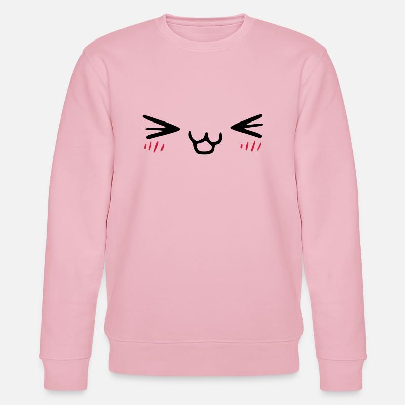 kawaii_face_4 - Stanley/Stella Unisex Bio-Sweatshirt CHANGER  - Hellrosa