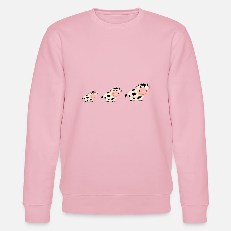 Kuh Kühe Comic - Stanley/Stella Unisex Bio-Sweatshirt CHANGER  - Hellrosa