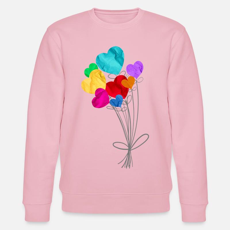 Strauß herzförmiger Luftballons - Stanley/Stella Unisex Bio-Sweatshirt CHANGER  - Hellrosa