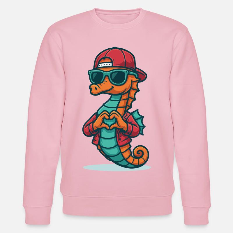 Herzreiter Seepferdchen - Stanley/Stella Unisex Bio-Sweatshirt CHANGER  - Hellrosa