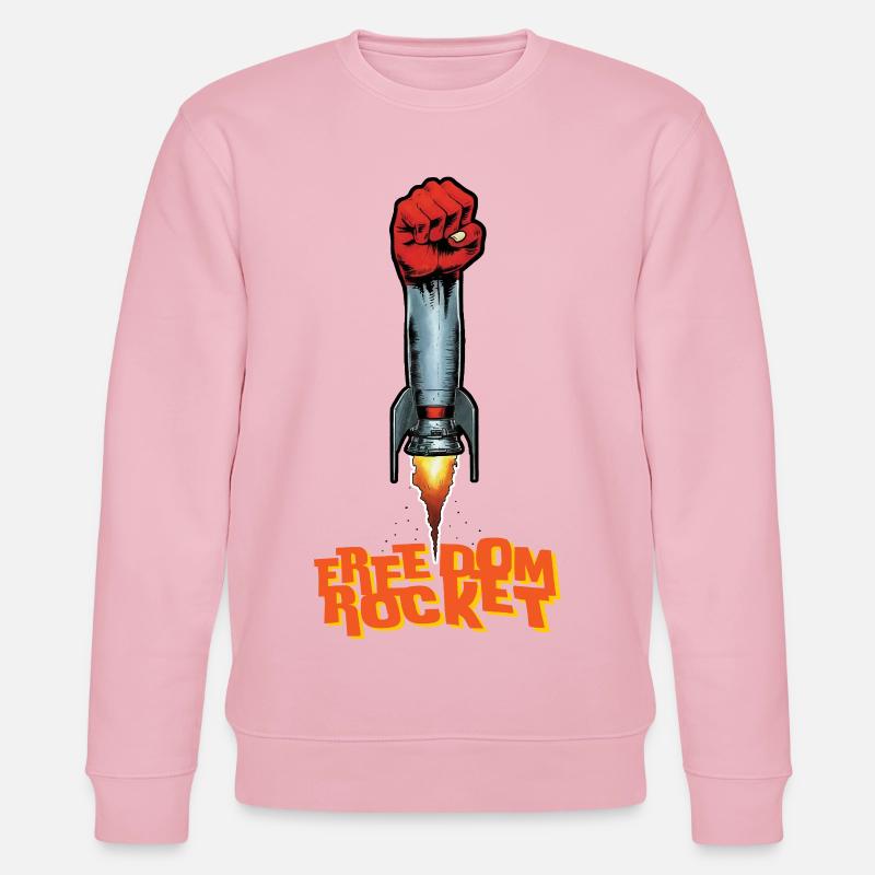 ROCKET FIGHT – Freiheit & Rechte - Stanley/Stella Unisex Bio-Sweatshirt CHANGER  - Hellrosa
