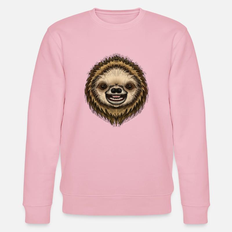 Simon Sloth par Jon Ball - Sweat bio CHANGER Stanley/Stella Unisexe - rose pâle