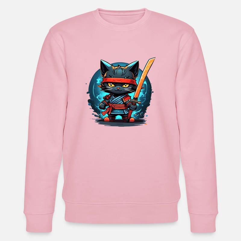Ninja-Katze #8 - Stanley/Stella Unisex Bio-Sweatshirt CHANGER  - Hellrosa