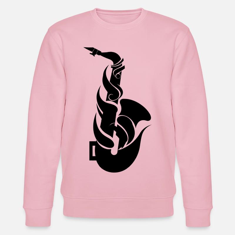 Cartoon Saxophon - Stanley/Stella Unisex Bio-Sweatshirt CHANGER  - Hellrosa