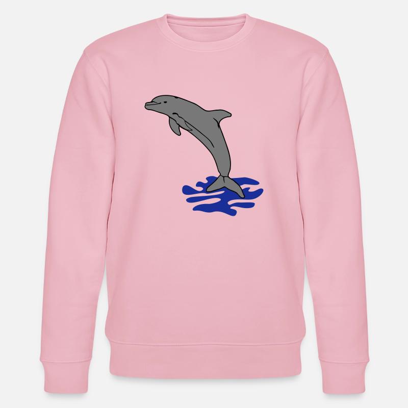 springender Delphin Delfin jumping dolphin - Stanley/Stella Unisex Bio-Sweatshirt CHANGER - Hellrosa