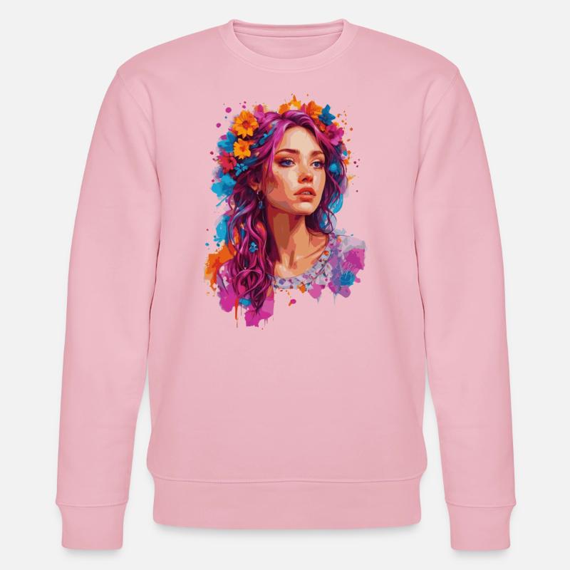 Fille aux fleurs 🌸 - Sweat bio CHANGER Stanley/Stella Unisexe - rose pâle