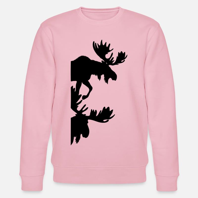 Elch Silhouetten Moose - Stanley/Stella Unisex Bio-Sweatshirt CHANGER  - Hellrosa