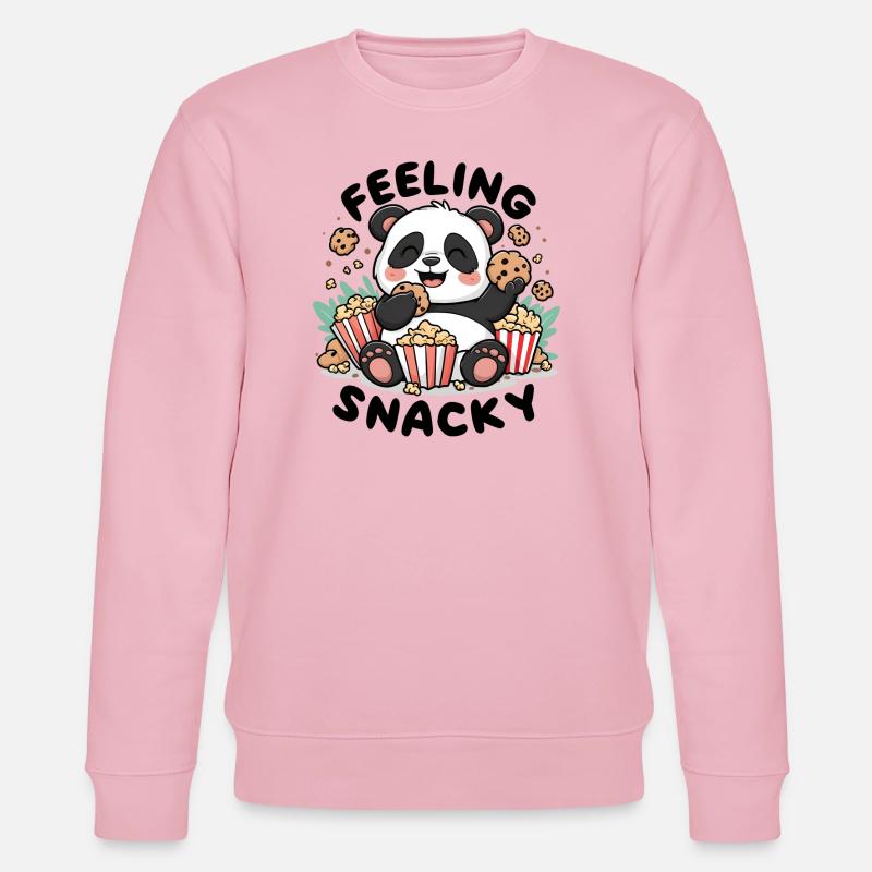 Panda - Feeling Snacky - Stanley/Stella Unisex Bio-Sweatshirt CHANGER  - Hellrosa