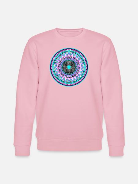 Kindness Mandala in neon blau pink - Stanley/Stella Unisex Bio-Sweatshirt CHANGER  - Hellrosa