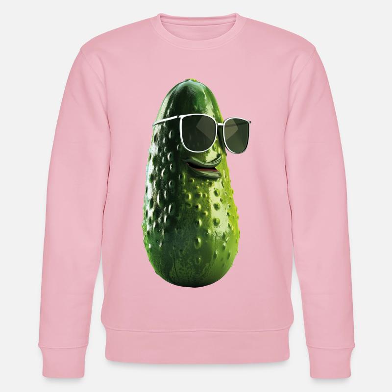 Gurke Pickle mit Sonnenbrille - Stanley/Stella Unisex Bio-Sweatshirt CHANGER  - Hellrosa