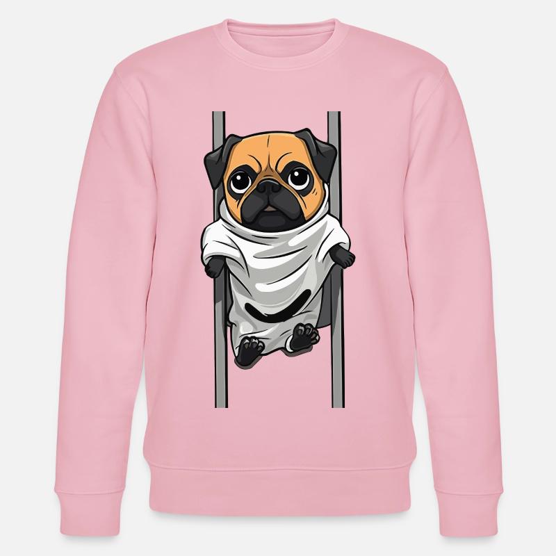 Pug Geist im Laken - Stanley/Stella Unisex Bio-Sweatshirt CHANGER  - Hellrosa