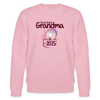 Promoted to Grandma 2025 Soon to be Granny - Stanley/Stella CHANGER Unisex Organic Sweatshirt - cotton pink - Front - Jaron (178cm) & Liana (172cm)