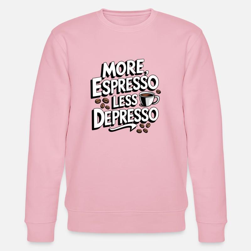 Espresso, Coffee, Kaffee, Latte, Geschenkidee - Stanley/Stella Unisex Bio-Sweatshirt CHANGER  - Hellrosa