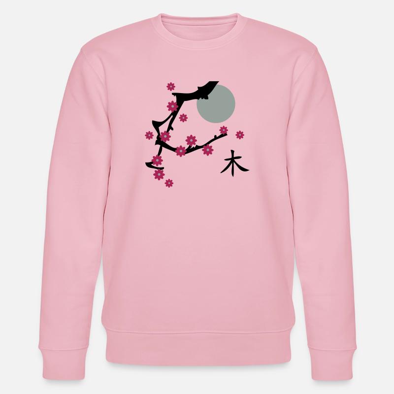 Kirsch Blüte-Cherry blossoms - Stanley/Stella Unisex Bio-Sweatshirt CHANGER  - Hellrosa