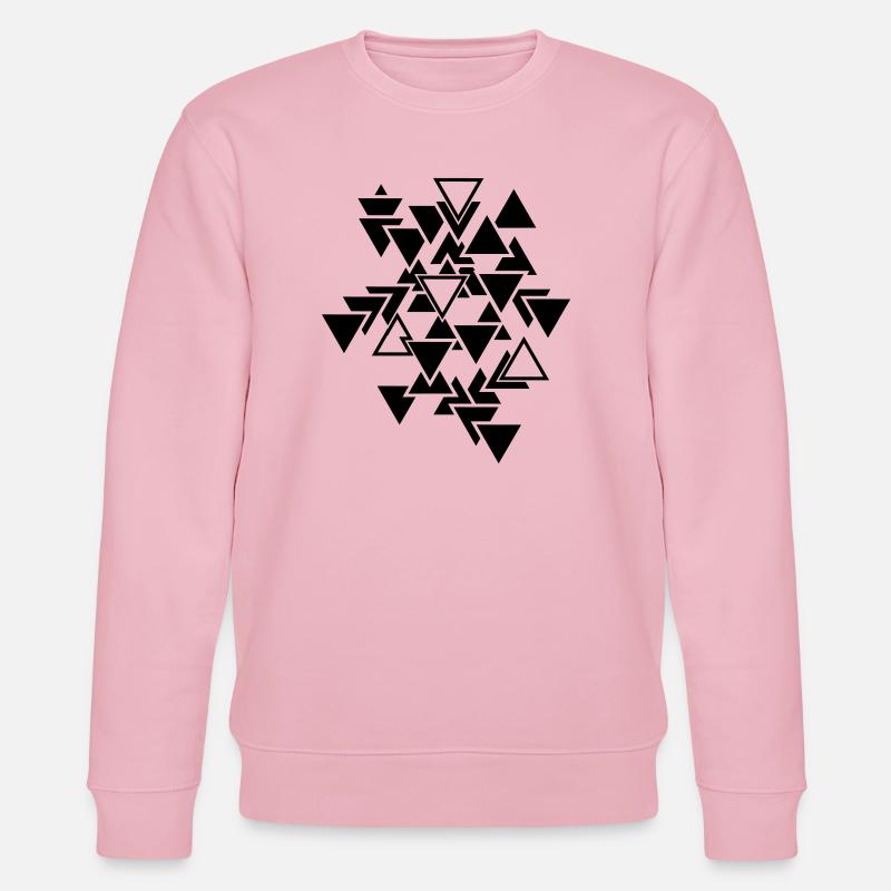 Triangles graphic pattern - Stanley/Stella CHANGER Unisex Organic Sweatshirt - cotton pink