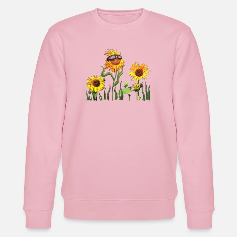 Sonnenblumen mit Sonnenbrille - Stanley/Stella Unisex Bio-Sweatshirt CHANGER  - Hellrosa