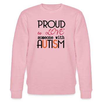 Love someone with Autism Geschenk Autismus - Stanley/Stella Unisex Bio-Sweatshirt CHANGER  - Hellrosa - Vorne - Jaron (178cm) & Liana (172cm)