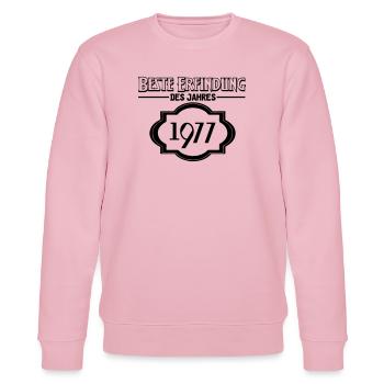 Beste Erfindung des Jahres 1977 Geschenk - Stanley/Stella Unisex Bio-Sweatshirt CHANGER  - Hellrosa - Vorne - Jaron (178cm) & Liana (172cm)