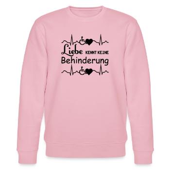 Liebe kennt keine Behinderung Geschenk - Stanley/Stella Unisex Bio-Sweatshirt CHANGER  - Hellrosa - Vorne - Jaron (178cm) & Liana (172cm)