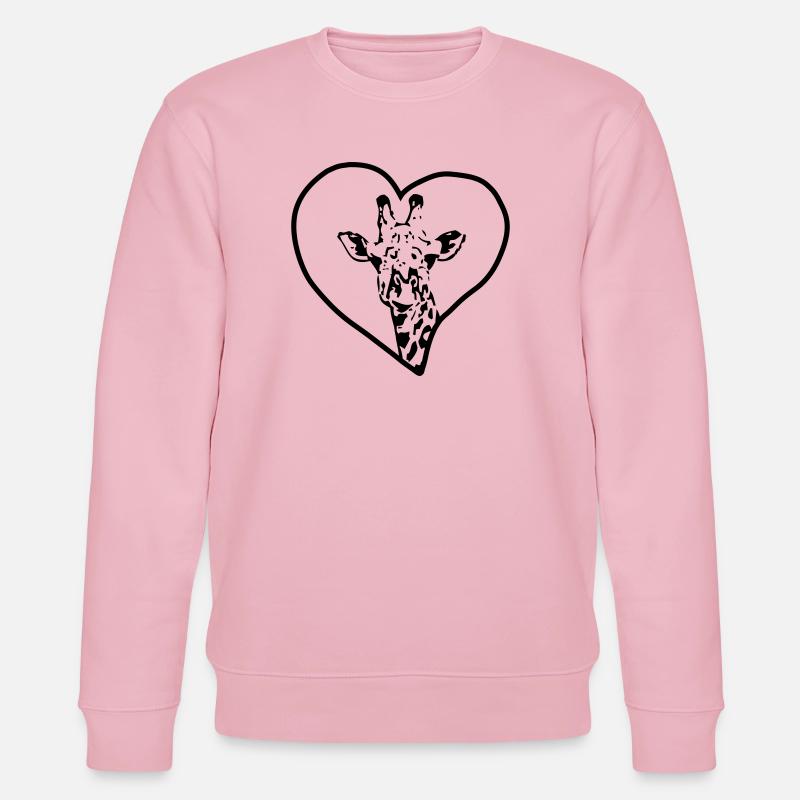 Giraffe heart - Stanley/Stella CHANGER Unisex Organic Sweatshirt - cotton pink