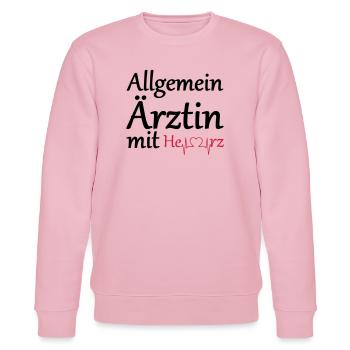 Allgemeinärztin mit Herz Geschenk - Stanley/Stella Unisex Bio-Sweatshirt CHANGER  - Hellrosa - Vorne - Jaron (178cm) & Liana (172cm)