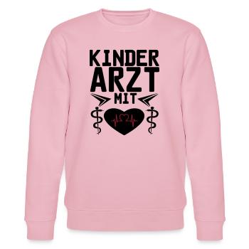 Kinderarzt mit Herz Geschenk - Stanley/Stella Unisex Bio-Sweatshirt CHANGER  - Hellrosa - Vorne - Jaron (178cm) & Liana (172cm)