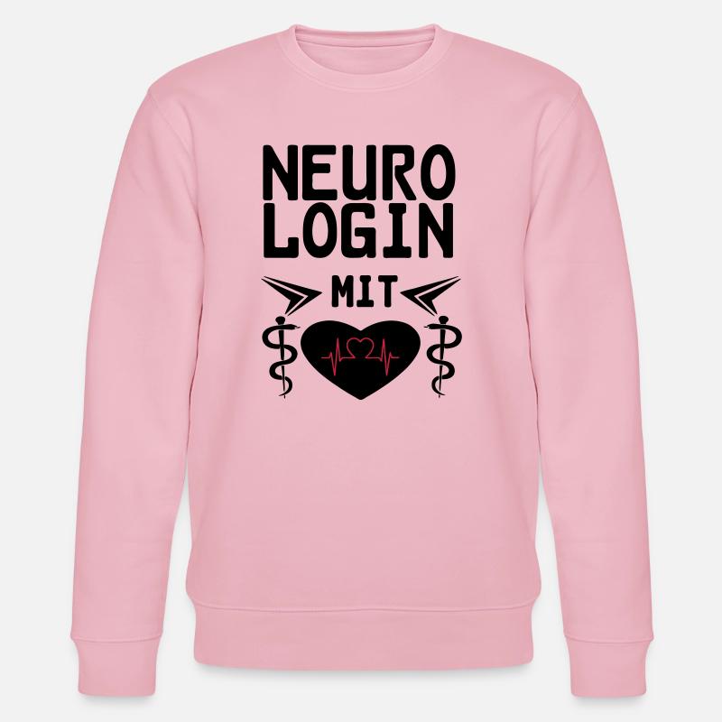 Neurologin mit Herz Geschenk - Stanley/Stella Unisex Bio-Sweatshirt CHANGER  - Hellrosa