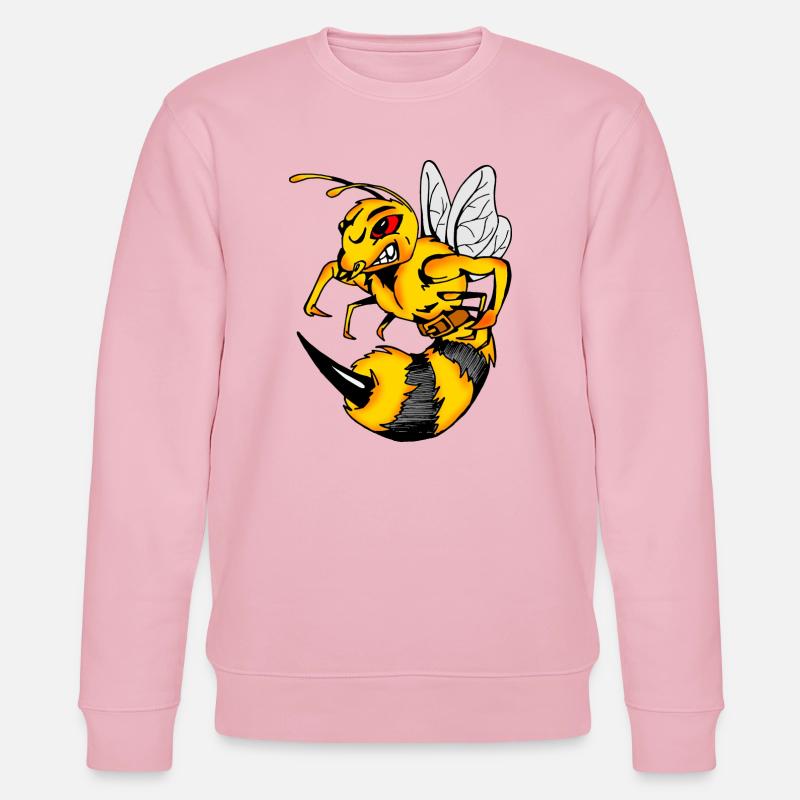 Aggressive Comic-Wespe mit Stachel - Stanley/Stella Unisex Bio-Sweatshirt CHANGER  - Hellrosa
