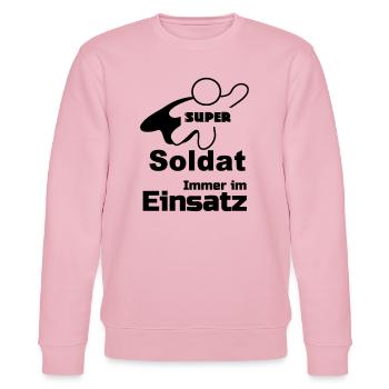 Super Soldat Geschenk - Stanley/Stella Unisex Bio-Sweatshirt CHANGER  - Hellrosa - Vorne - Jaron (178cm) & Liana (172cm)