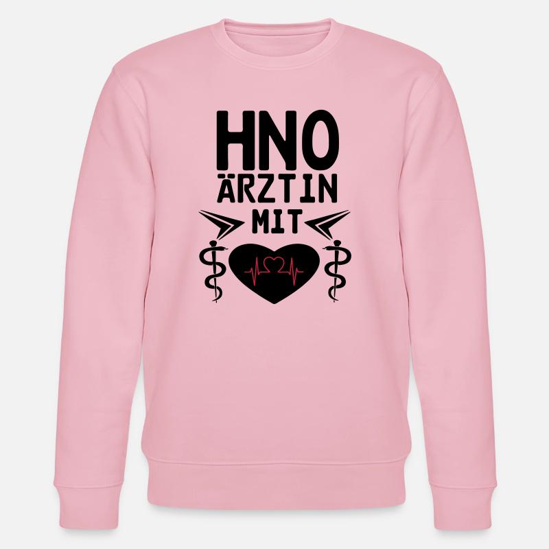 HNO Ärztin mit Herz Geschenk - Stanley/Stella Unisex Bio-Sweatshirt CHANGER  - Hellrosa