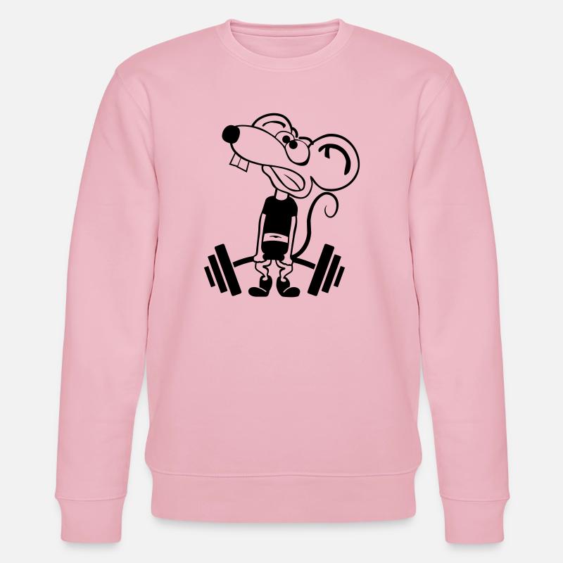 Pump Maus kontur 2c - Stanley/Stella Unisex Bio-Sweatshirt CHANGER  - Hellrosa