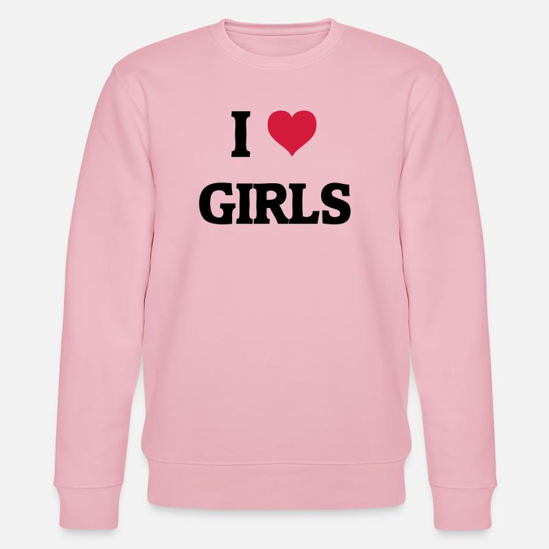I love Girls - Stanley/Stella Unisex Bio-Sweatshirt CHANGER  - Hellrosa