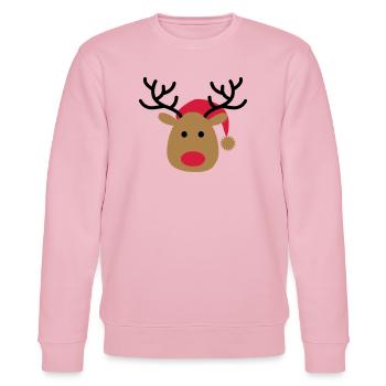 Lustiges Design von einem Elch zu Weihnachten - Stanley/Stella Unisex Bio-Sweatshirt CHANGER  - Hellrosa - Vorne - Jaron (178cm) & Liana (172cm)
