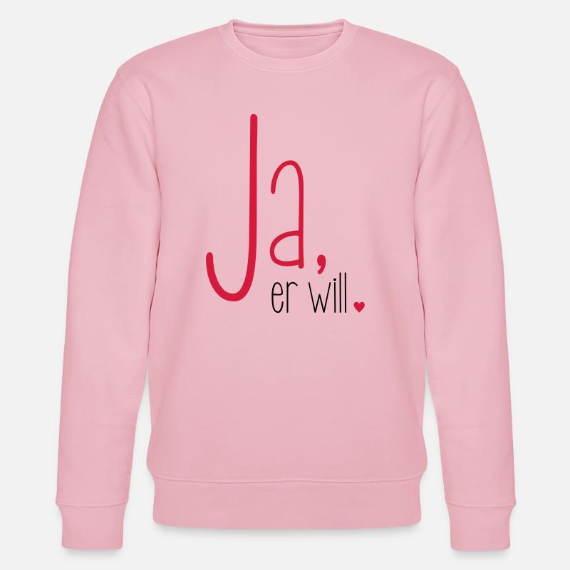 Ja er will - Junggesellenabschied Junggeselle - Stanley/Stella Unisex Bio-Sweatshirt CHANGER  - Hellrosa