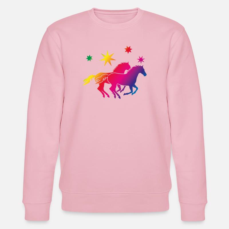 Regenbogenpferde Sternenglanz - Stanley/Stella Unisex Bio-Sweatshirt CHANGER  - Hellrosa
