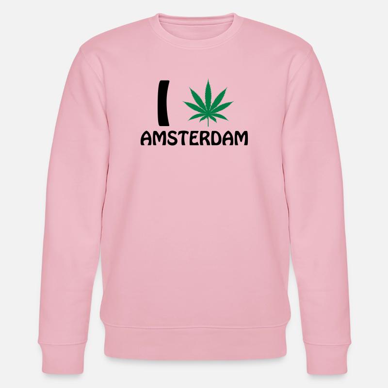 I Love Amsterdam - Stanley/Stella Unisex Bio-Sweatshirt CHANGER  - Hellrosa