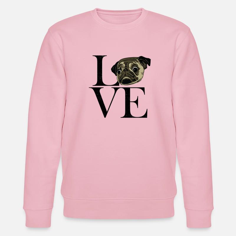 Mops black - Stanley/Stella Unisex Bio-Sweatshirt CHANGER  - Hellrosa