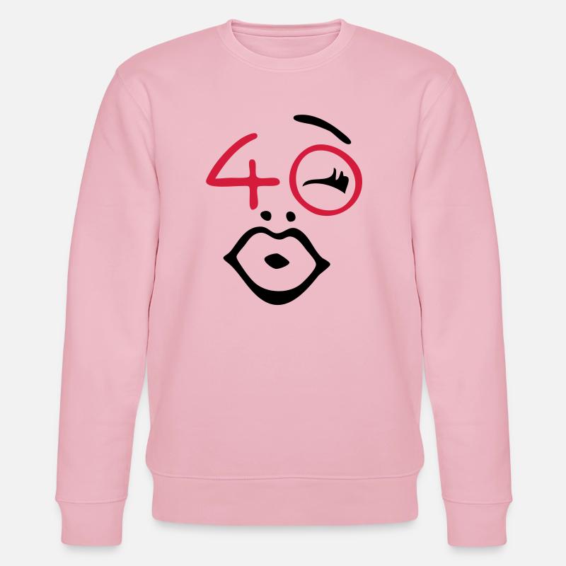 Wow, endlich 40 ! - Stanley/Stella Unisex Bio-Sweatshirt CHANGER  - Hellrosa