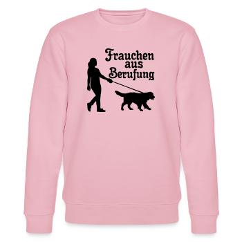 Frauchen aus Berufung Hund, Tier, Geschenk - Stanley/Stella Unisex Bio-Sweatshirt CHANGER  - Hellrosa - Vorne - Jaron (178cm) & Liana (172cm)
