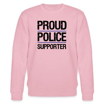 Proud Police Supporter, Polizei, Polizist,Geschenk - Stanley/Stella Unisex Bio-Sweatshirt CHANGER  - Hellrosa - Vorne - Jaron (178cm) & Liana (172cm)