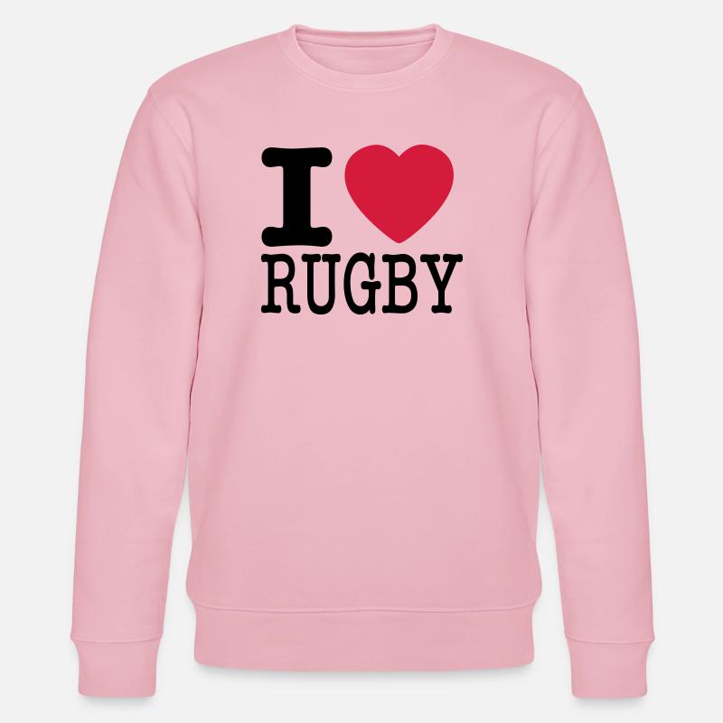 Ich liebe Rugby - Stanley/Stella Unisex Bio-Sweatshirt CHANGER  - Hellrosa