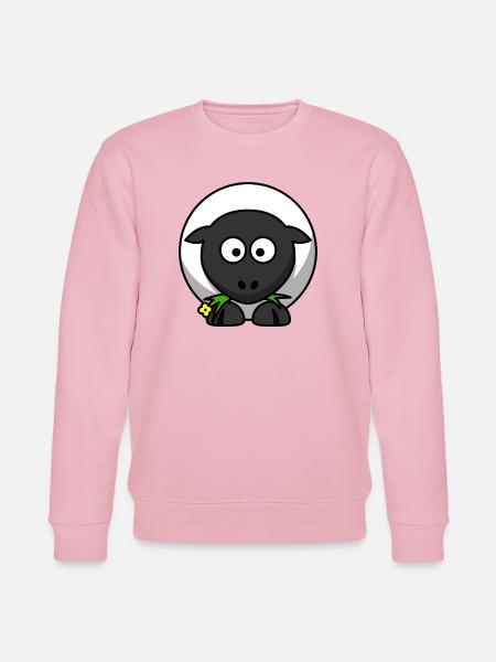 Moonlit Night Sheep Cartoon - Stanley/Stella CHANGER Unisex Organic Sweatshirt - cotton pink