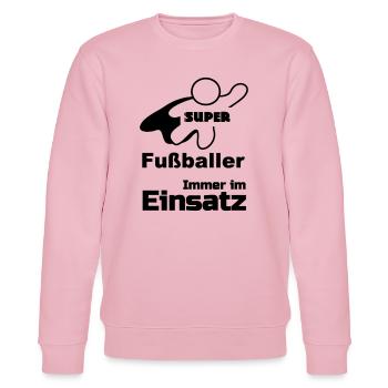Super Fußballer Fußball, Sport, Geschenk - Stanley/Stella Unisex Bio-Sweatshirt CHANGER  - Hellrosa - Vorne - Jaron (178cm) & Liana (172cm)
