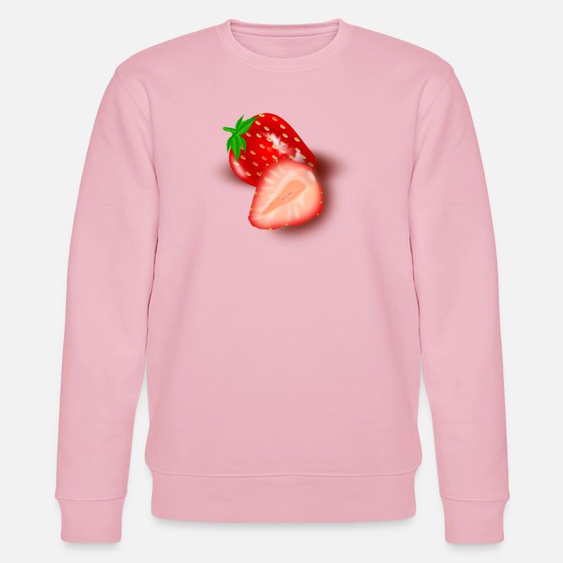Erdbeer-Schnittbild Illustration - Stanley/Stella Unisex Bio-Sweatshirt CHANGER  - Hellrosa